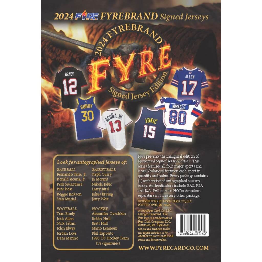 2024 Fyre Fyrebrand Signed Jersey Multi-Sport Edition