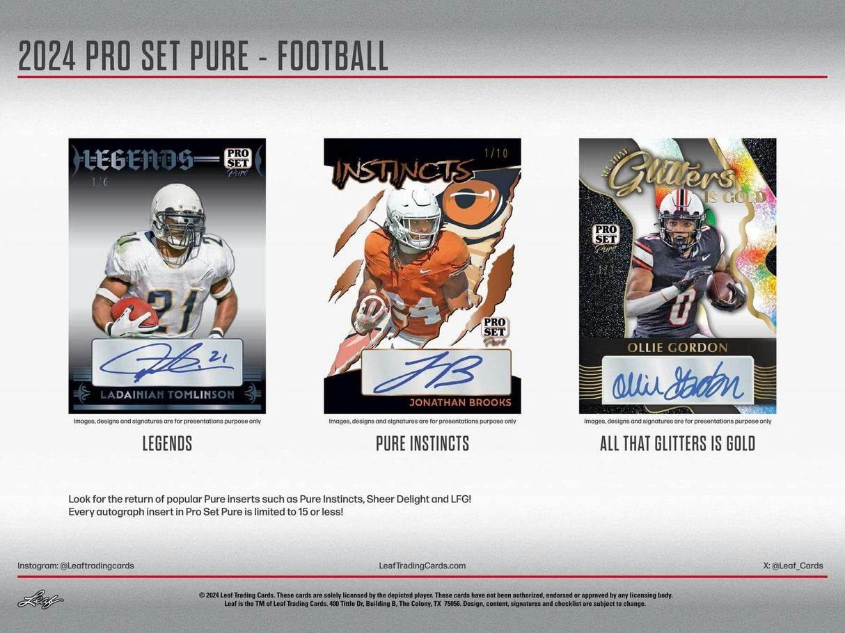 2024 Leaf Pro Set Pure Football Hobby Box