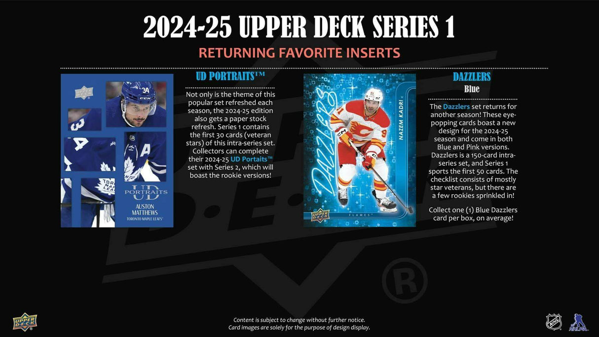 2024/25 Upper Deck Series 1 Hockey Hobby Box