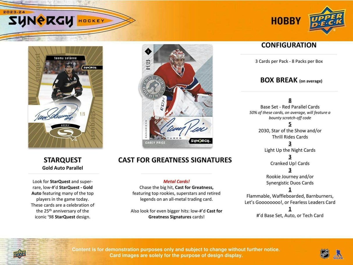 2023/24 Upper Deck Synergy Hockey Hobby Box