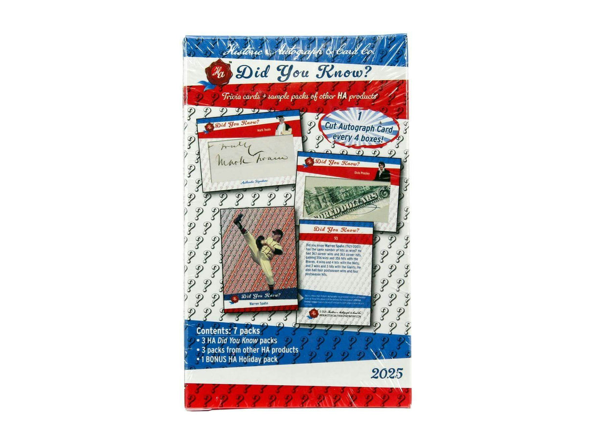 Did You Know? Hobby Box (Historic Autographs 2025)
