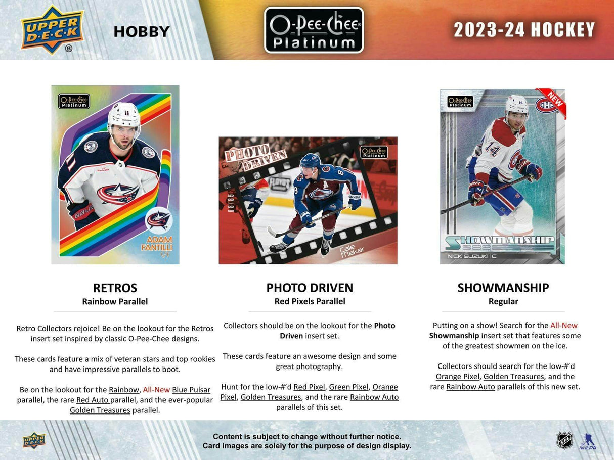 2023/24 Upper Deck O-Pee-Chee Platinum Hockey Hobby Box