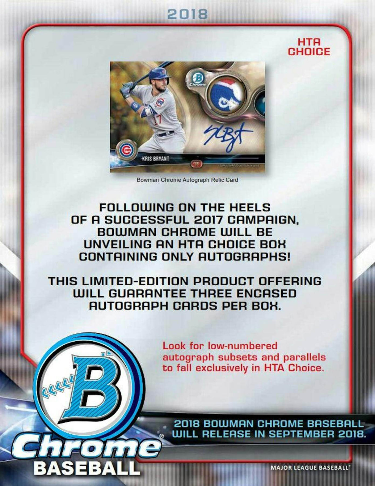 2018 Bowman Chrome Baseball Jumbo HTA Choice Box