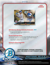 2018 Bowman Chrome Baseball Jumbo HTA Choice Box