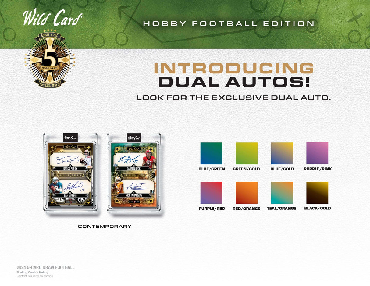 2024 Wild Card Five Card Draw Football Hobby Box