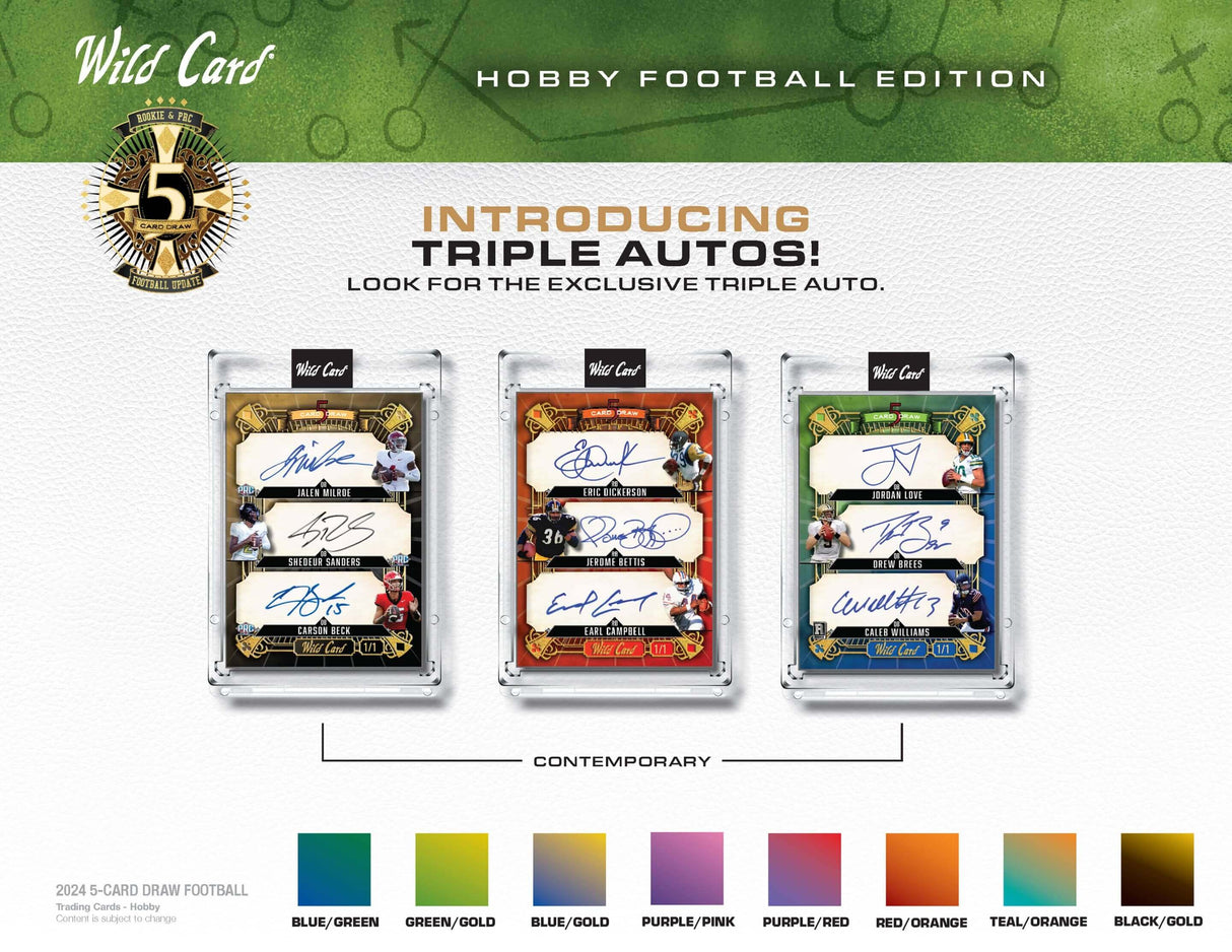 2024 Wild Card Five Card Draw Football Hobby Box