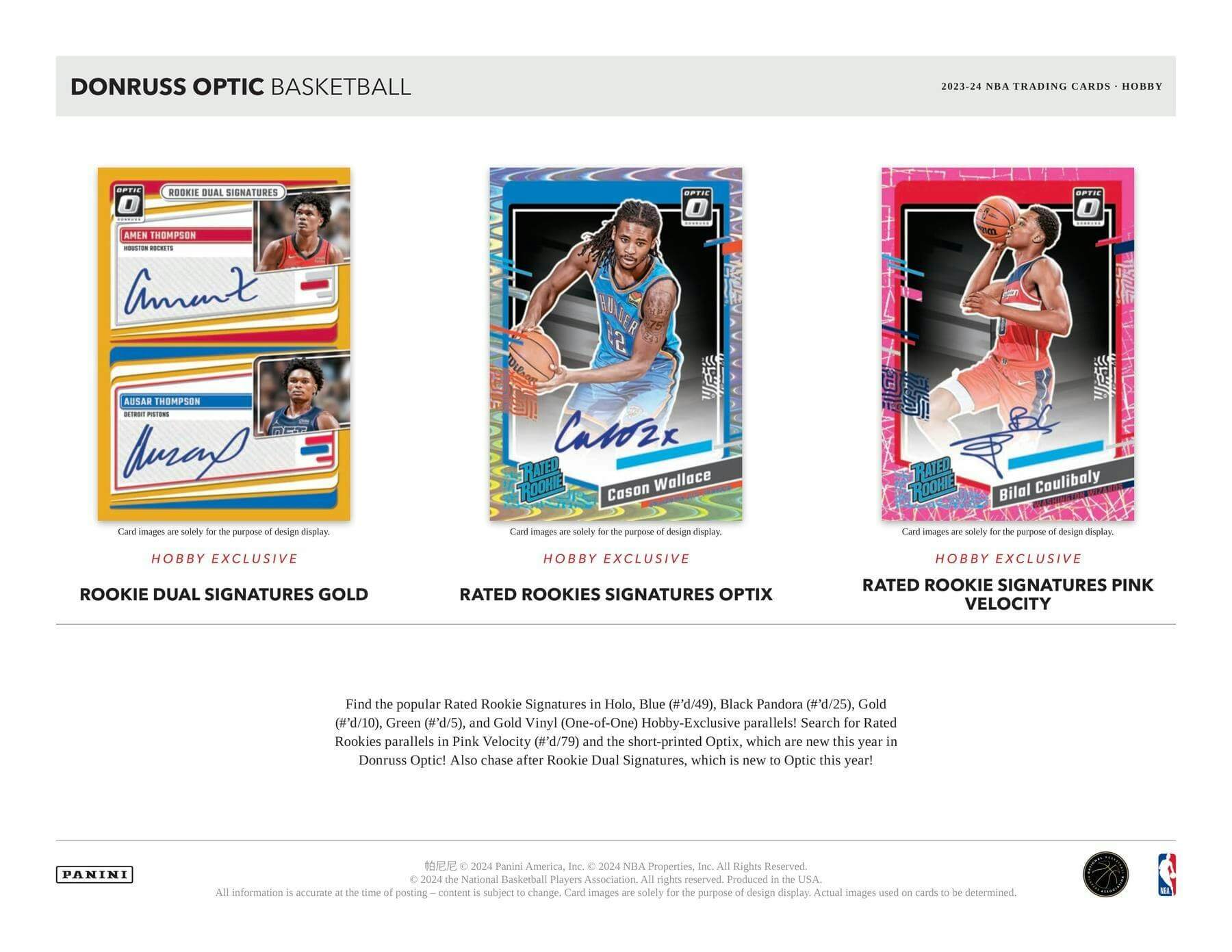 2023/24 Panini Donruss Optic Basketball Hobby Pack – Trademark