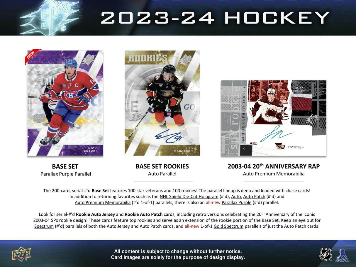 2023/24 Upper Deck SPx Hockey Hobby Box