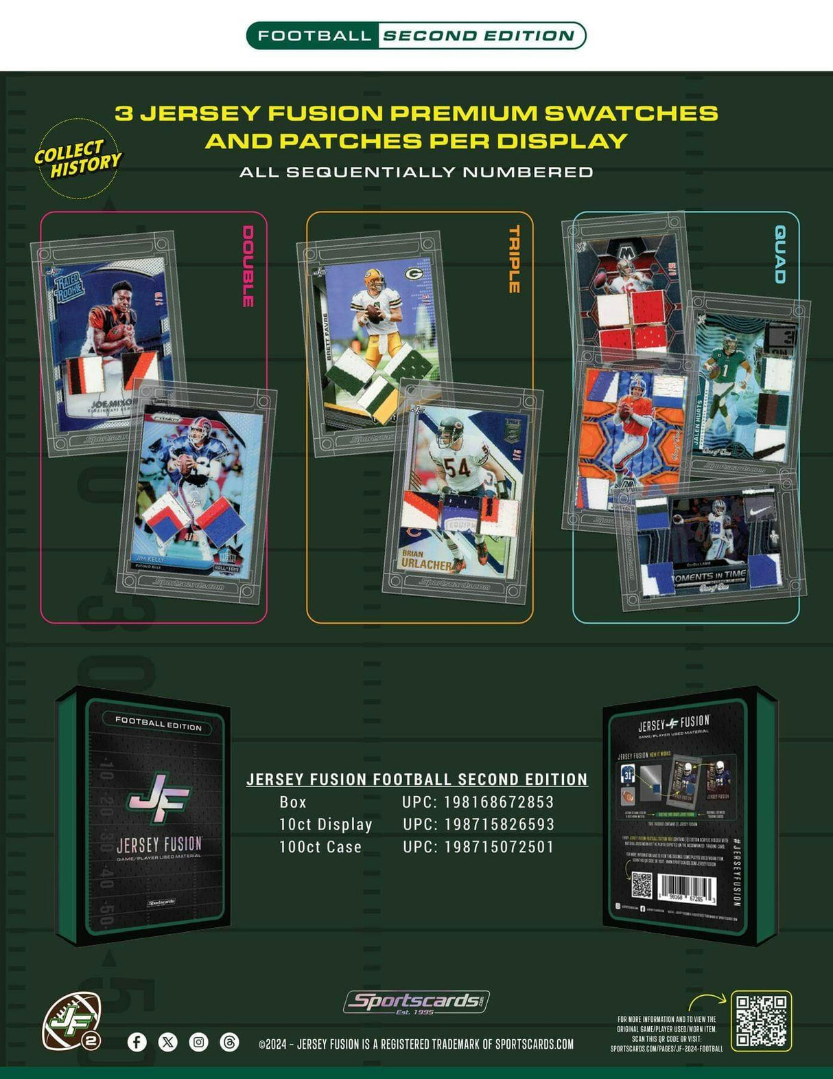 2024 Jersey Fusion Football Second Edition Hobby Pack