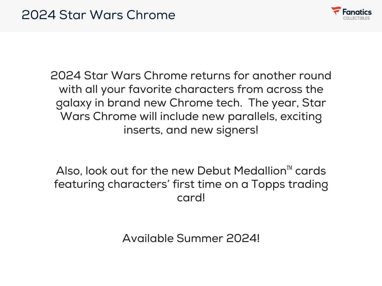 Star Wars Chrome 8-Pack Blaster Box (Topps 2024)