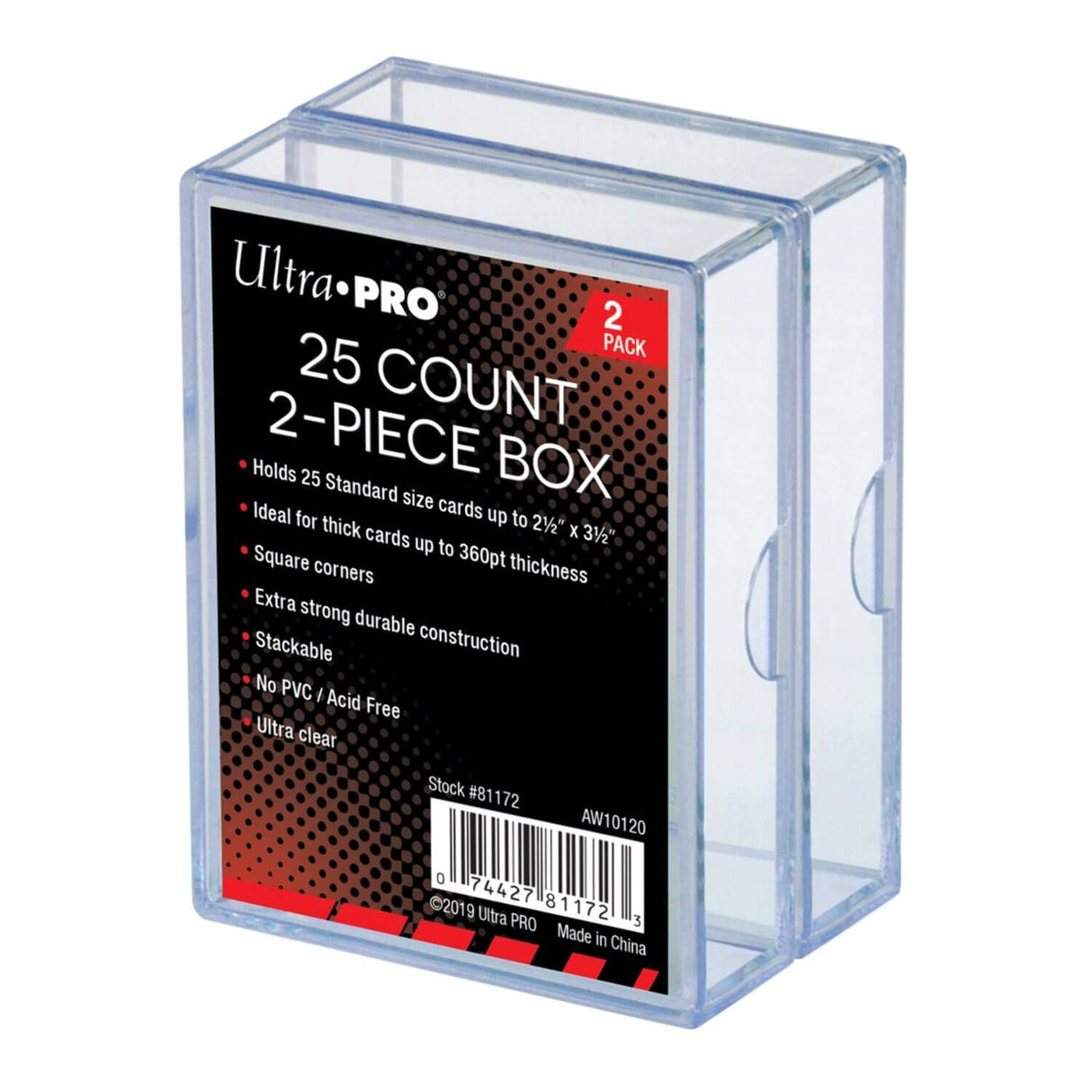 Ultra Pro 2-Piece 25-Count Clear Card Storage Boxes (2ct)