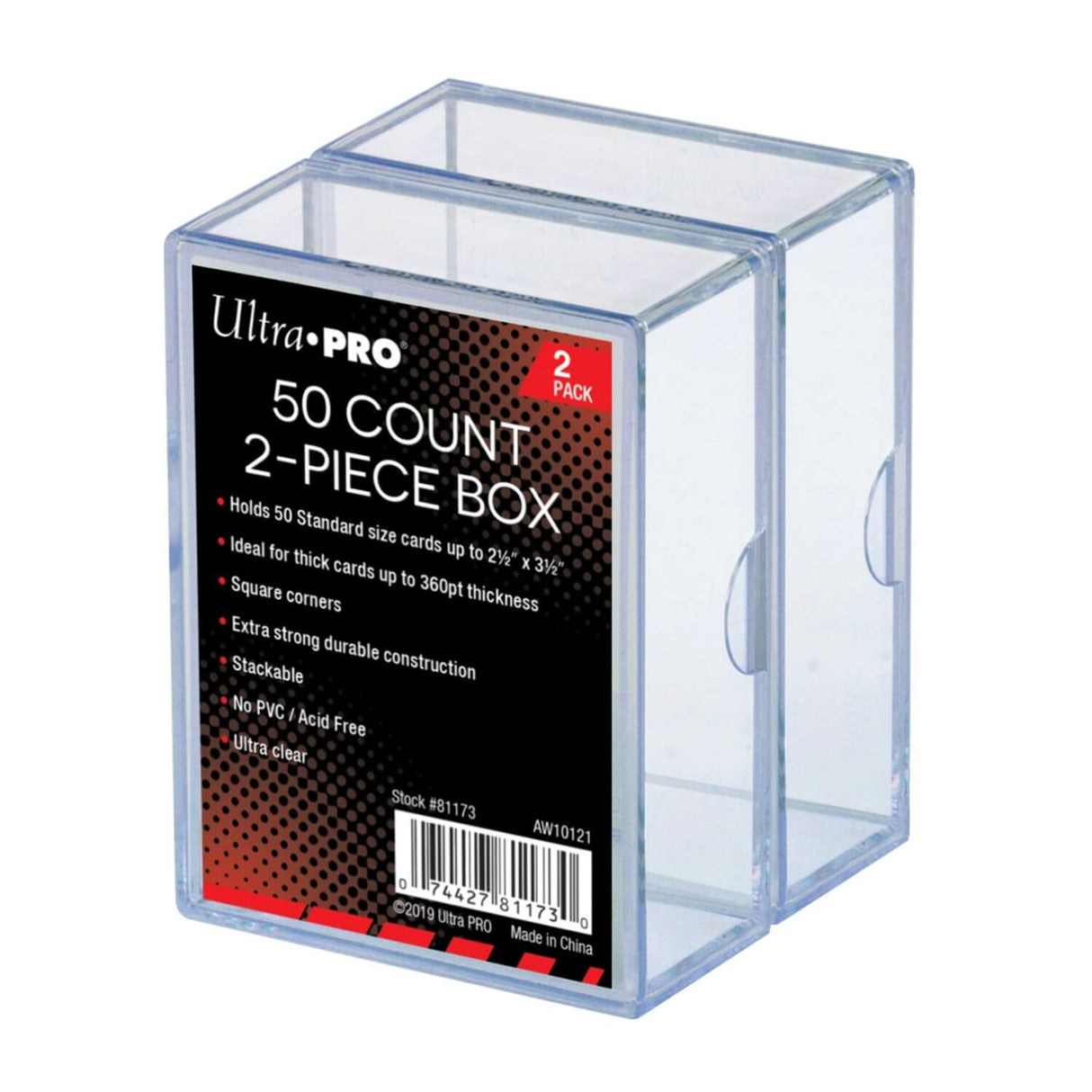 Ultra Pro 2-Piece 50-Count Clear Card Storage Boxes (2ct)