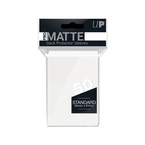 PRO-Matte Standard Deck Protector Sleeves (White / 50 Pack)