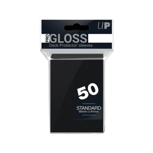 PRO-Gloss Standard Deck Protector Sleeves (Black / 50 Pack)