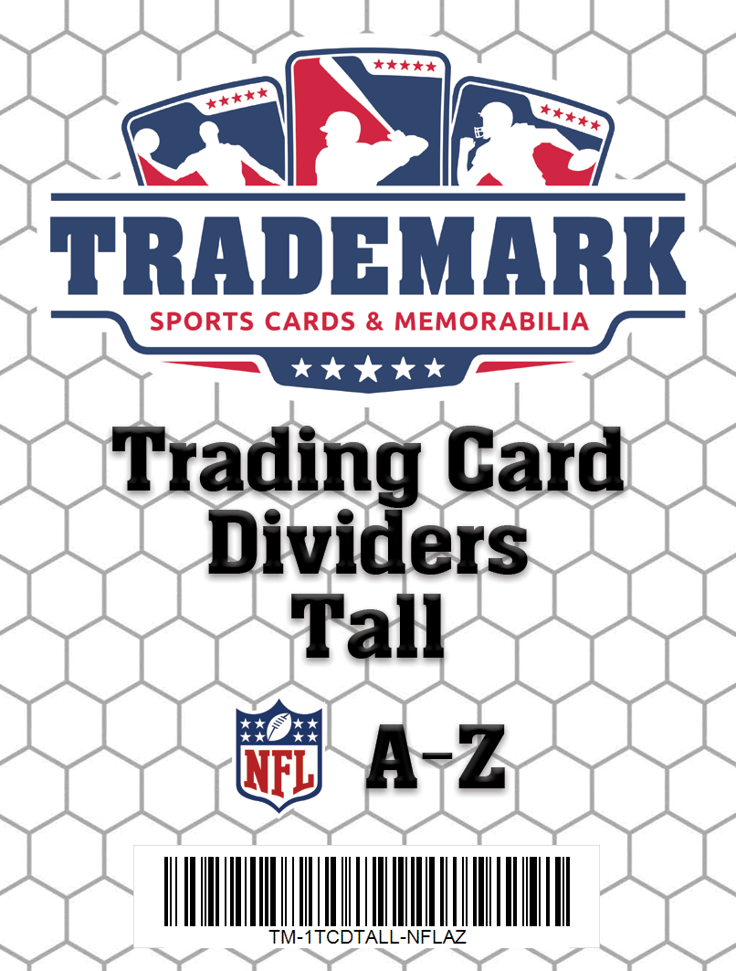 Trademark Trading Card Dividers Tall, Complete Set, NFL A-Z
