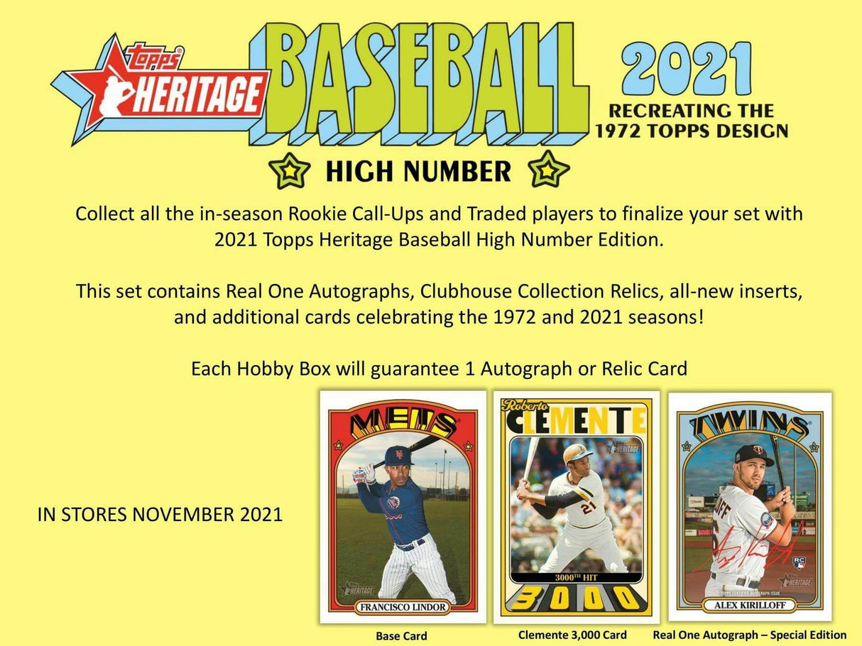 2021 Topps Heritage High Number Baseball Hobby Box