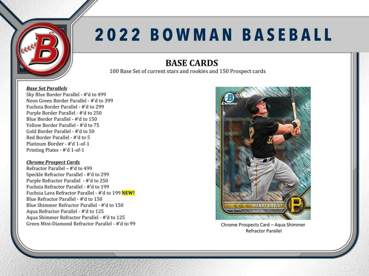 2022 Bowman Baseball Hobby Jumbo Box