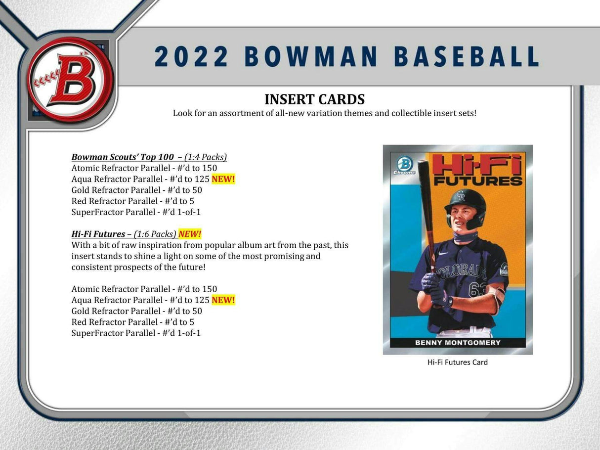2022 Bowman Baseball Hobby Jumbo Pack