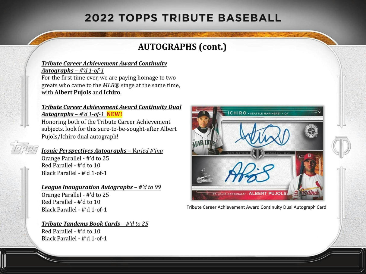 2022 Topps Tribute Baseball Hobby Box