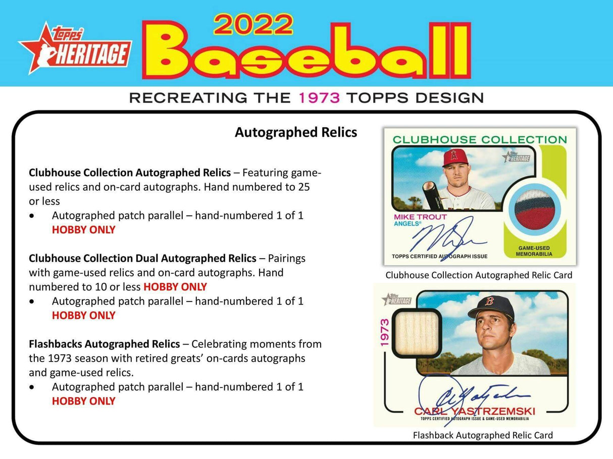2022 Topps Heritage Baseball Hobby Pack
