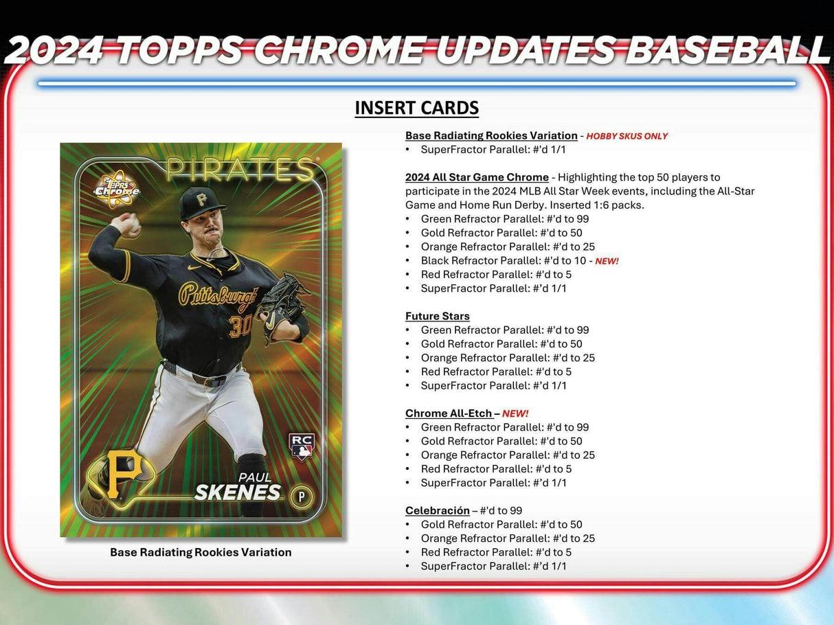 2024 Topps Chrome Update Series Baseball Hobby Pack