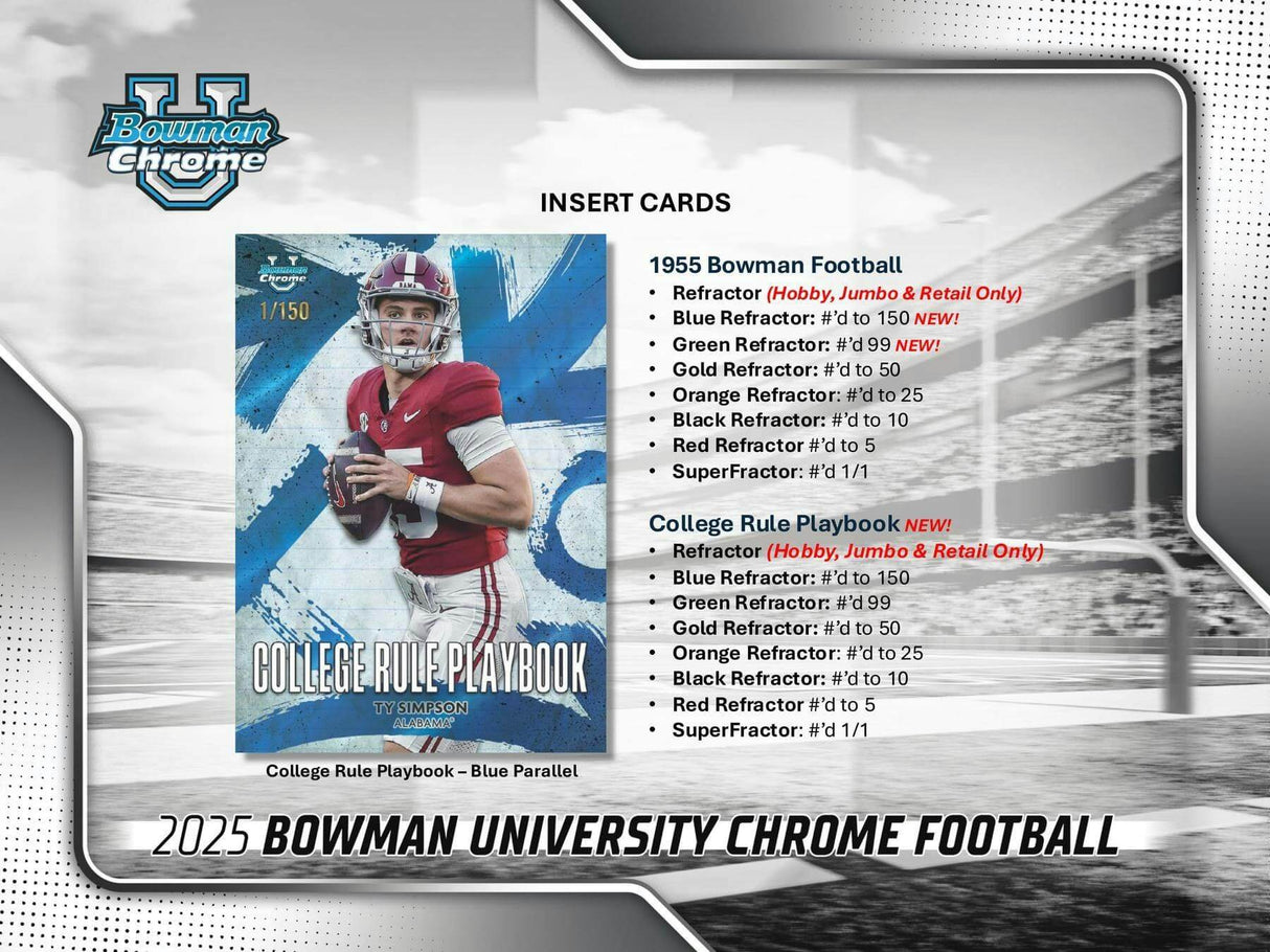 2025 Bowman University Chrome Football 7-Pack Blaster Box