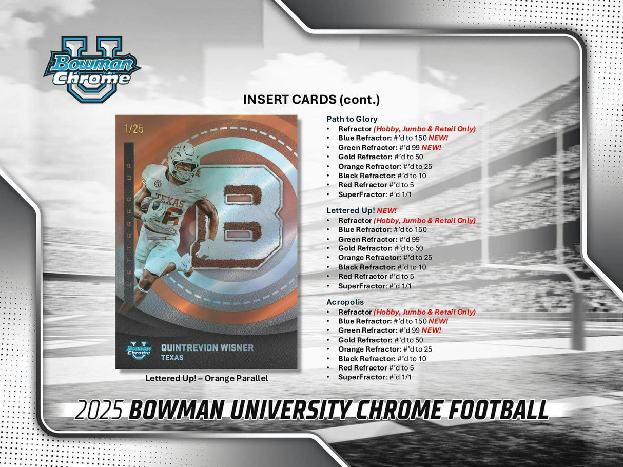 2025 Bowman University Chrome Football 7-Pack Blaster Box