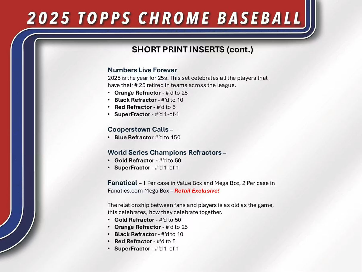 2025 Topps Chrome Baseball Mega Box