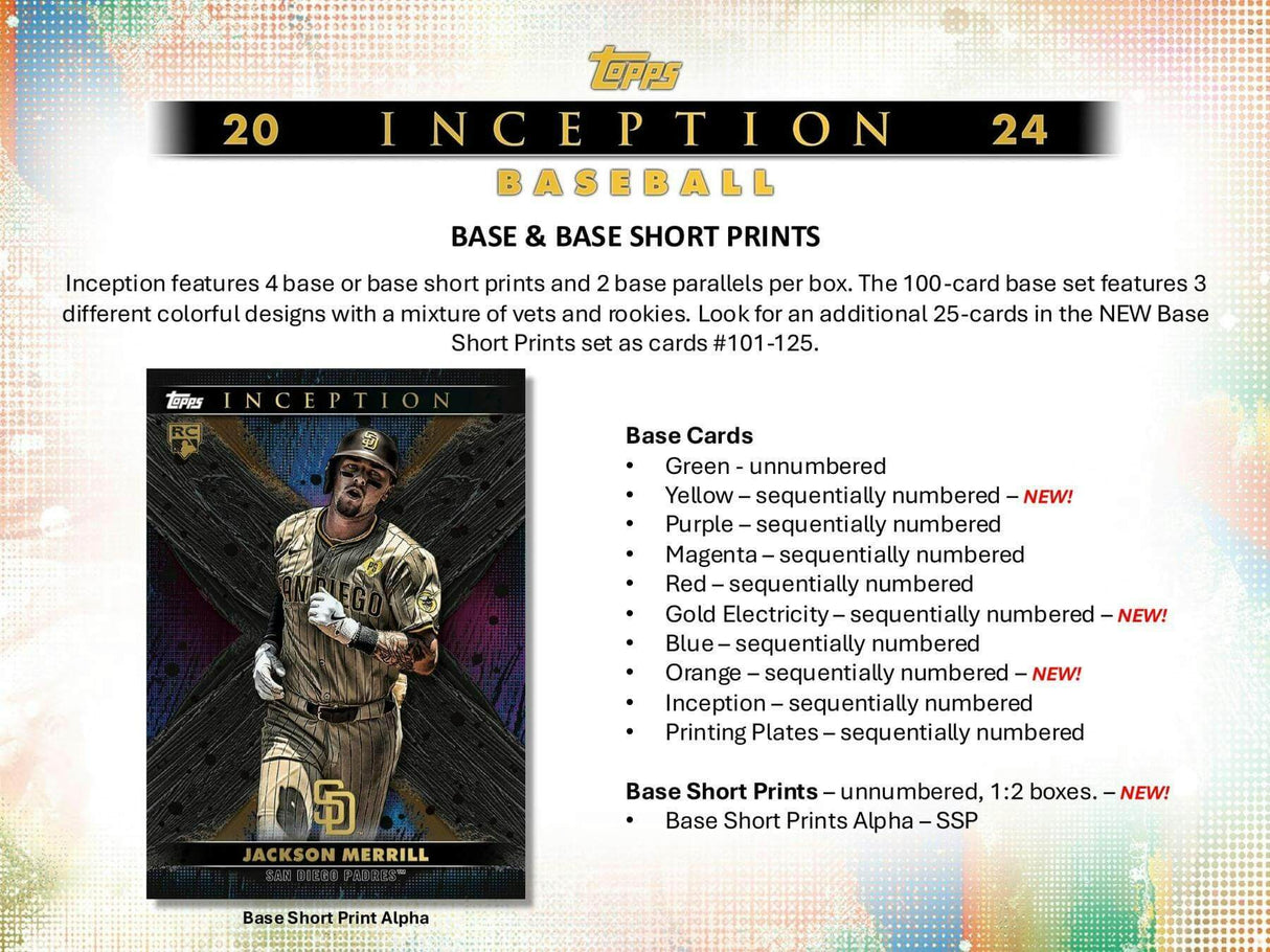 2024 Topps Inception Baseball Hobby Box