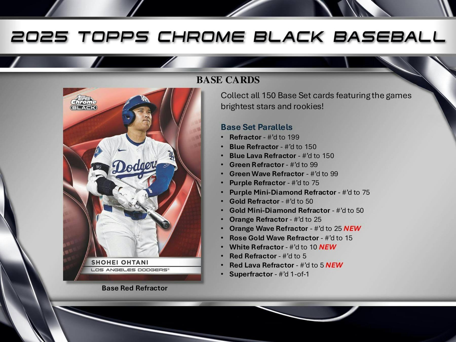 2025 Topps Chrome Black Baseball Hobby Box – Trademark Cards