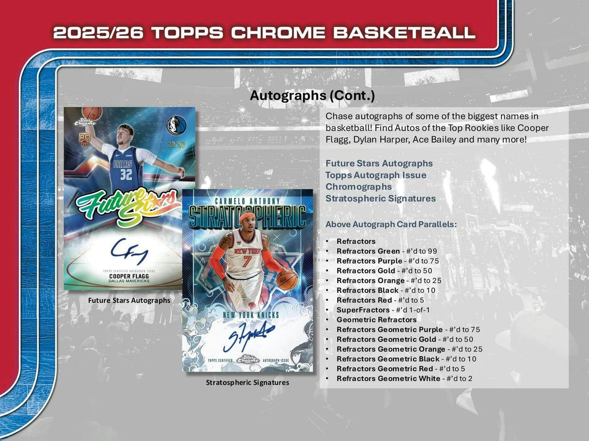 2025/26 Topps Chrome Basketball 7-Pack Blaster Box