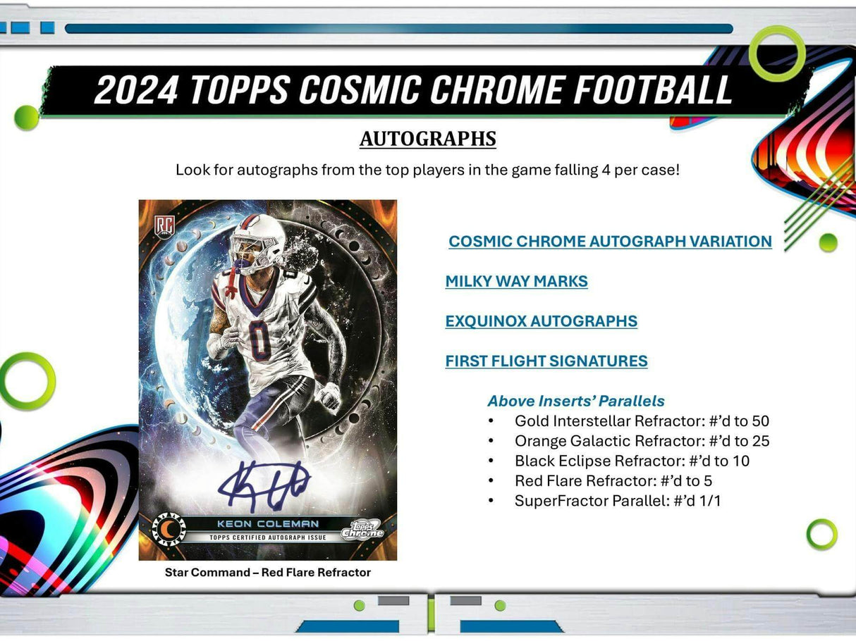 2024 Topps Chrome Cosmic Football Hobby Box