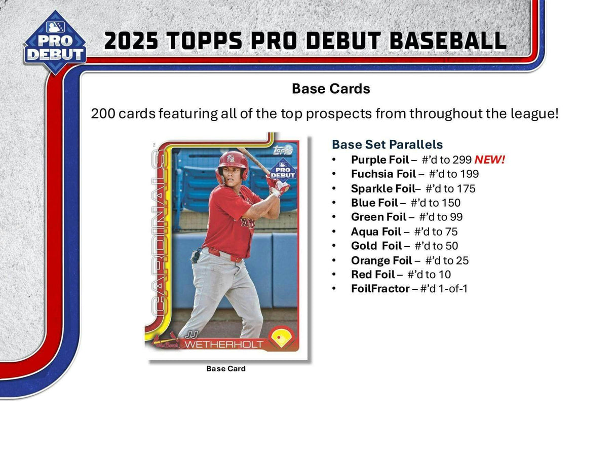 2025 Topps Pro Debut Baseball Hobby Jumbo Pack