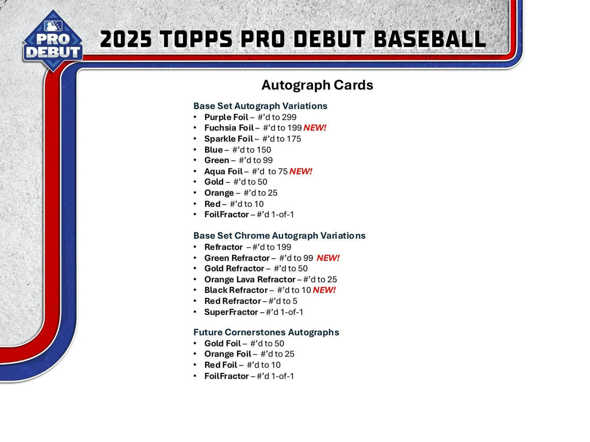 2025 Topps Pro Debut Baseball Hobby Jumbo Pack